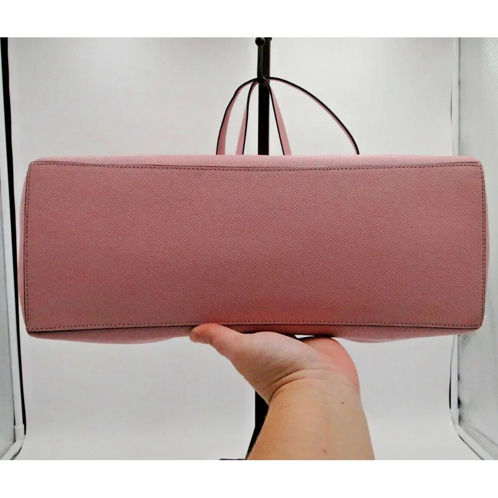 COACH Cross Grain Leather Large Folio Tote‎ Travel Luggage Business Bag Pink NWT - Picture 7 of 16